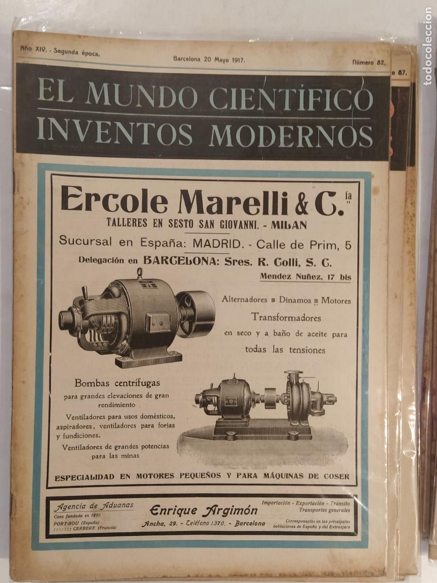 Colecionismo de Revistas e Jornais: CIENCIA - EL MUNDO CIENTIFICO INVENTOS MODERNOS - A&Ntilde;O 1917 NUMERO 82 - REVISTA ANTIGUA - ORIGINAL