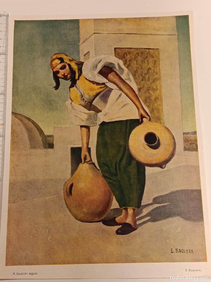 Coleccionismo de Revistas y Peri&oacute;dicos: L&aacute;mina Ilustraci&oacute;n &rdquo;A buscar agua&rdquo; - E. Baquera. Blanco y Negro c. 1925. Arte costumbrista.