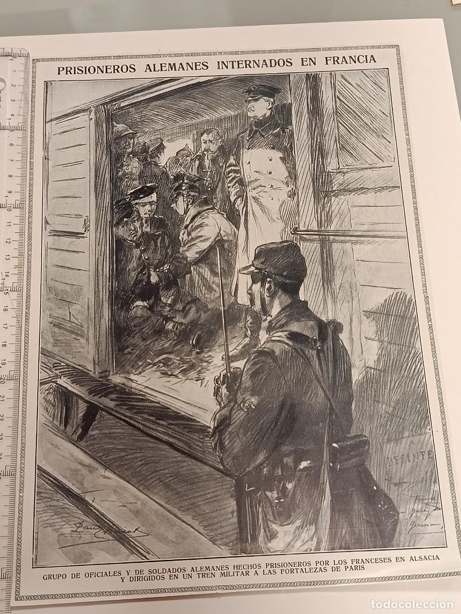Coleccionismo de Revistas y Peri&oacute;dicos: L&aacute;mina I Guerra Mundial. Prisioneros alemanes internados en Francia. Revista Nuevo Mundo c.1915. Mil