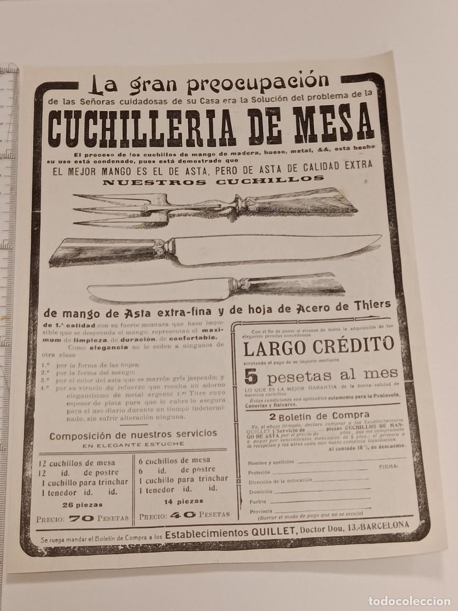 Coleccionismo de Revistas y Peri&oacute;dicos: Anuncio Original de &Eacute;poca Cubiertos Finos Acero de Thiers. Blanco y Negro. Para enmarcar.