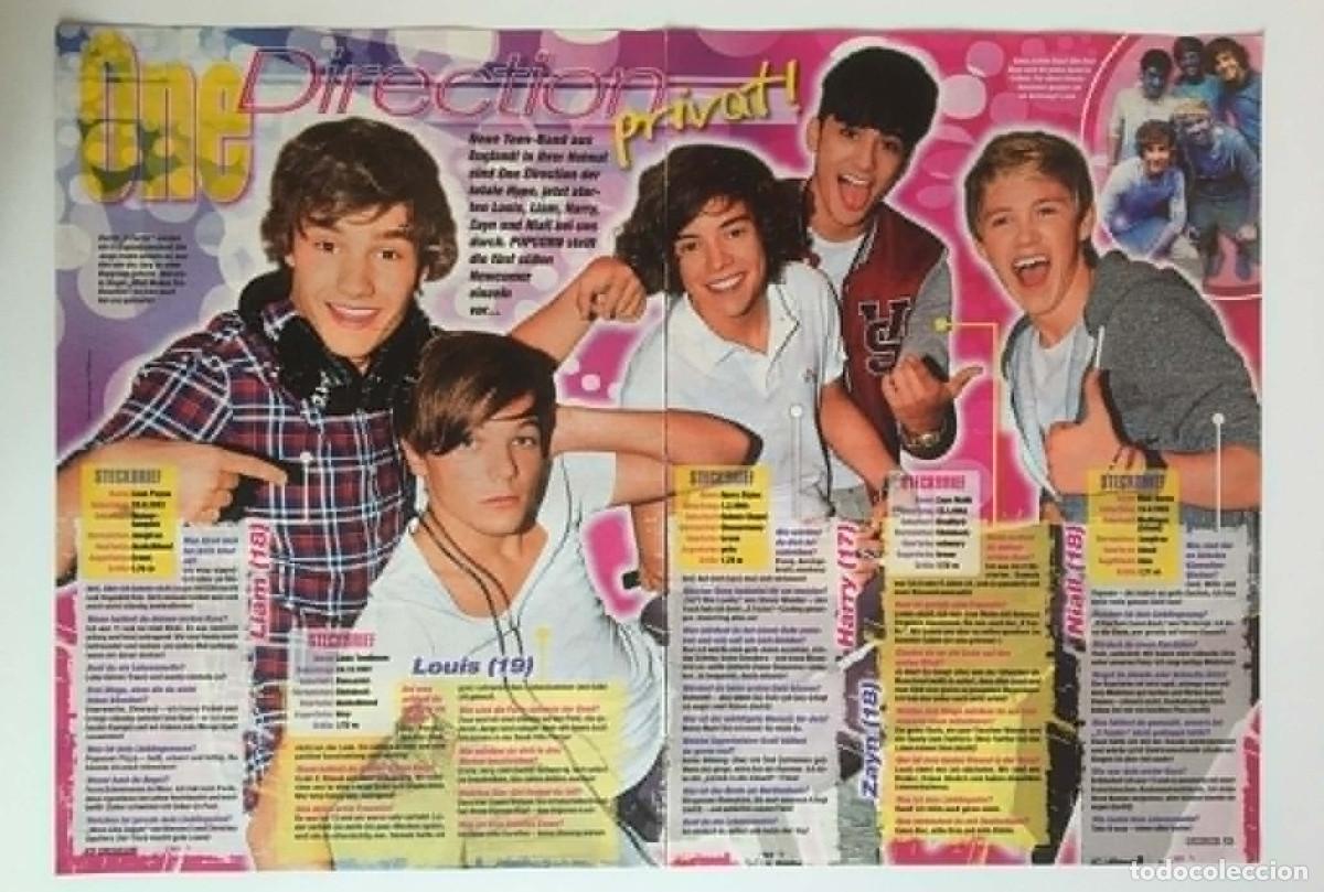 Coleccionismo de Revistas y Peri&oacute;dicos: One Direction Rare Early Era Double-Page Article Clipping - Popcorn Magazine Germany Music