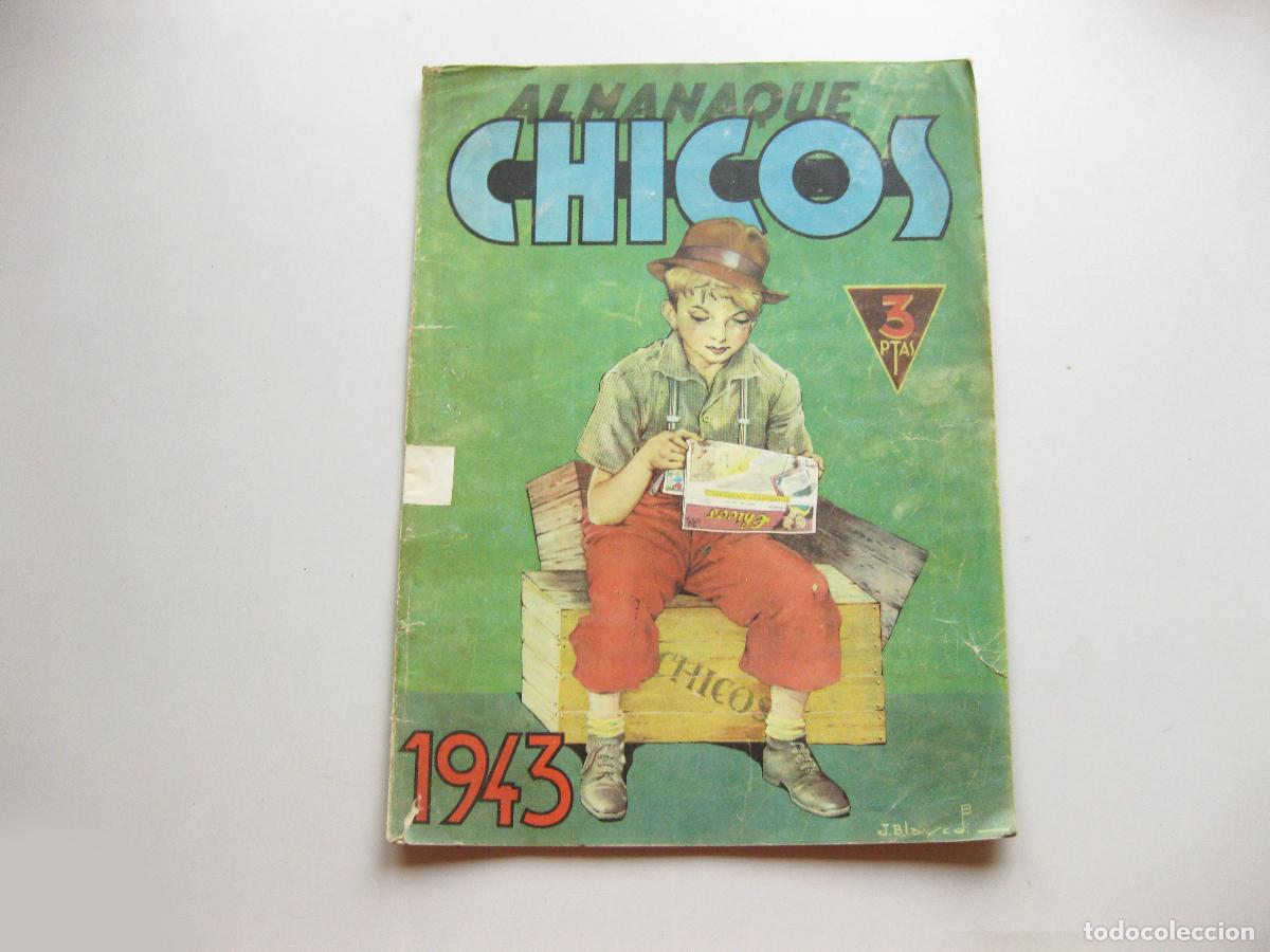 Collectionnisme de Revues et Journaux: PORTADA DE LA REVISTA ALMANAQUE CHICOS DE 1943 CON EL JUEGO DE LA VUELTA CICLISTA A ESPA&Ntilde;A