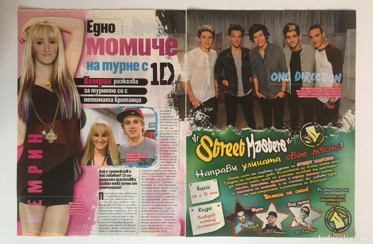 Coleccionismo de Revistas y Peri&oacute;dicos: One Direction Rare Bulgarian Bravo Magazine 2-Page Article Clipping Camryn Tour Era A3