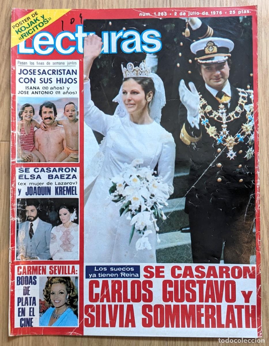 Coleccionismo de Revistas y Peri&oacute;dicos: BODA REAL SUECIA 1976 Carl Gustaf & Silvia Sommerlath Lecturas spain magazine clippings