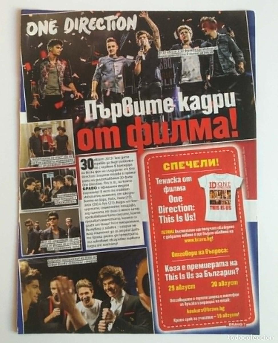Coleccionismo de Revistas y Peri&oacute;dicos: One Direction This Is Us Movie Promo Rare Bulgarian Bravo Magazine Article Clipping A4 Music