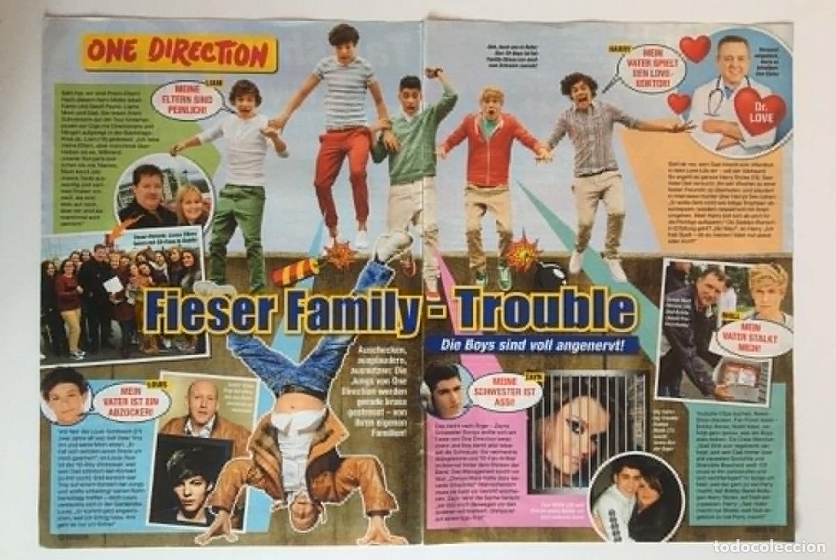 Coleccionismo de Revistas y Peri&oacute;dicos: One Direction Fieser Family-Trouble Era Rare German Popcorn Magazine 2-Page Article Clipping A3