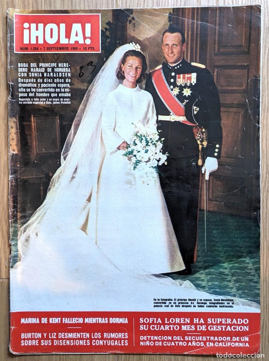 Coleccionismo de Revistas y Peri&oacute;dicos: BODA REAL NORUEGA 1968 Sonja Haraldsen & Prince Harald Hola Hola portada e interior Royal Wedding