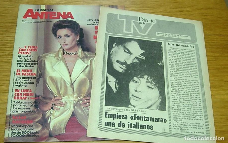 Coleccionismo de Revistas y Peri&oacute;dicos: Revista ANTENA SEMANAL n&ordm; 260 NATI NATY ABASCAL Portada+3 Pgs 1985 HEIDI BOHAY LYDIA BOSCH 2 Pgs