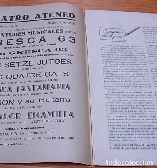 Coleccionismo de Revistas y Peri&oacute;dicos: Revista NUEVA TARREGA n&ordm; 990 GRESCA 63 : ELS SETZE JUTGES RAIMON ELS QUATRE GATS 1963 Rara!!