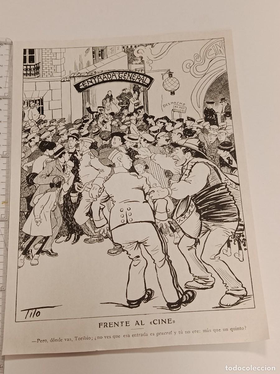 Collezionismo di Riviste e Giornali: L&aacute;mina Humor Gr&aacute;fico &rdquo;Frente al Cine&rdquo; por Tito. Blanco y Negro. A&ntilde;os 10-20. Caricatura.