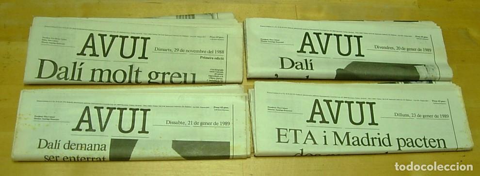 Collection Magazines and Newspapers: Lote de 4 Peri&oacute;dicos Diari AVUI d&iacute;as anteriores a la muerte de SALVADOR DALI 1988-1989