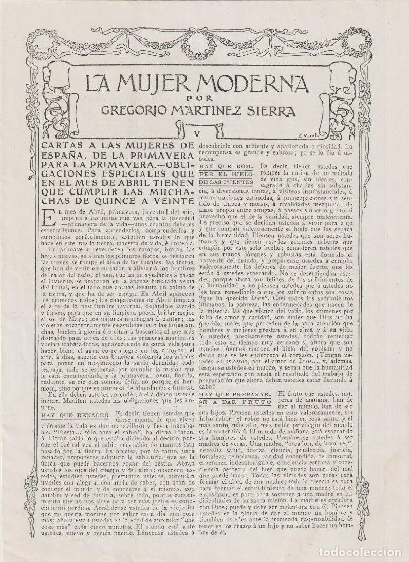 Colecionismo de Revistas e Jornais: La mujer moderna / Gregorio Mart&iacute;nez Sierra - 1915