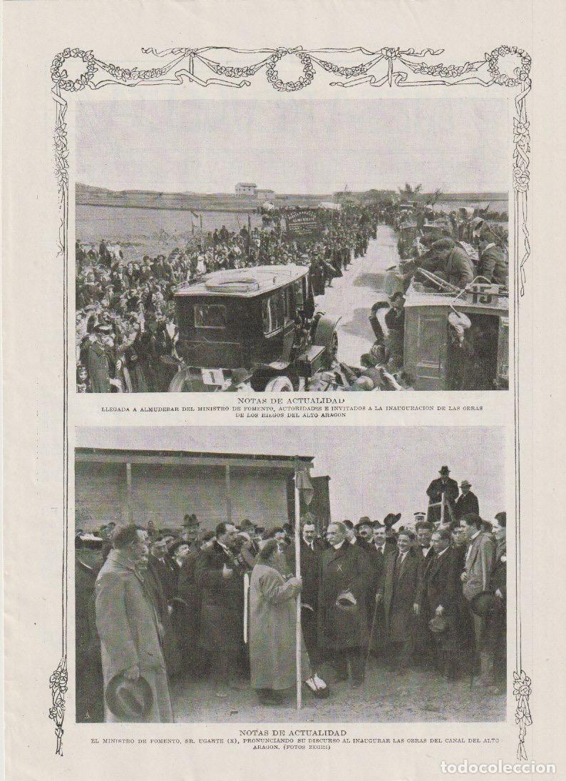 Collezionismo di Riviste e Giornali: * ALMUD&Eacute;BAR * Obras riegos Alto Arag&oacute;n, visita ministro de Fomento - 1915