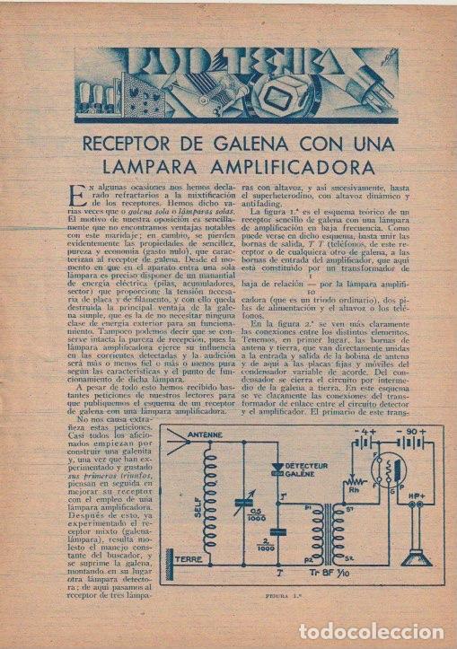 Collection Magazines and Newspapers: * RADIO * receptor de galena con una l&aacute;mpara ampliadora / Galeno - 1934