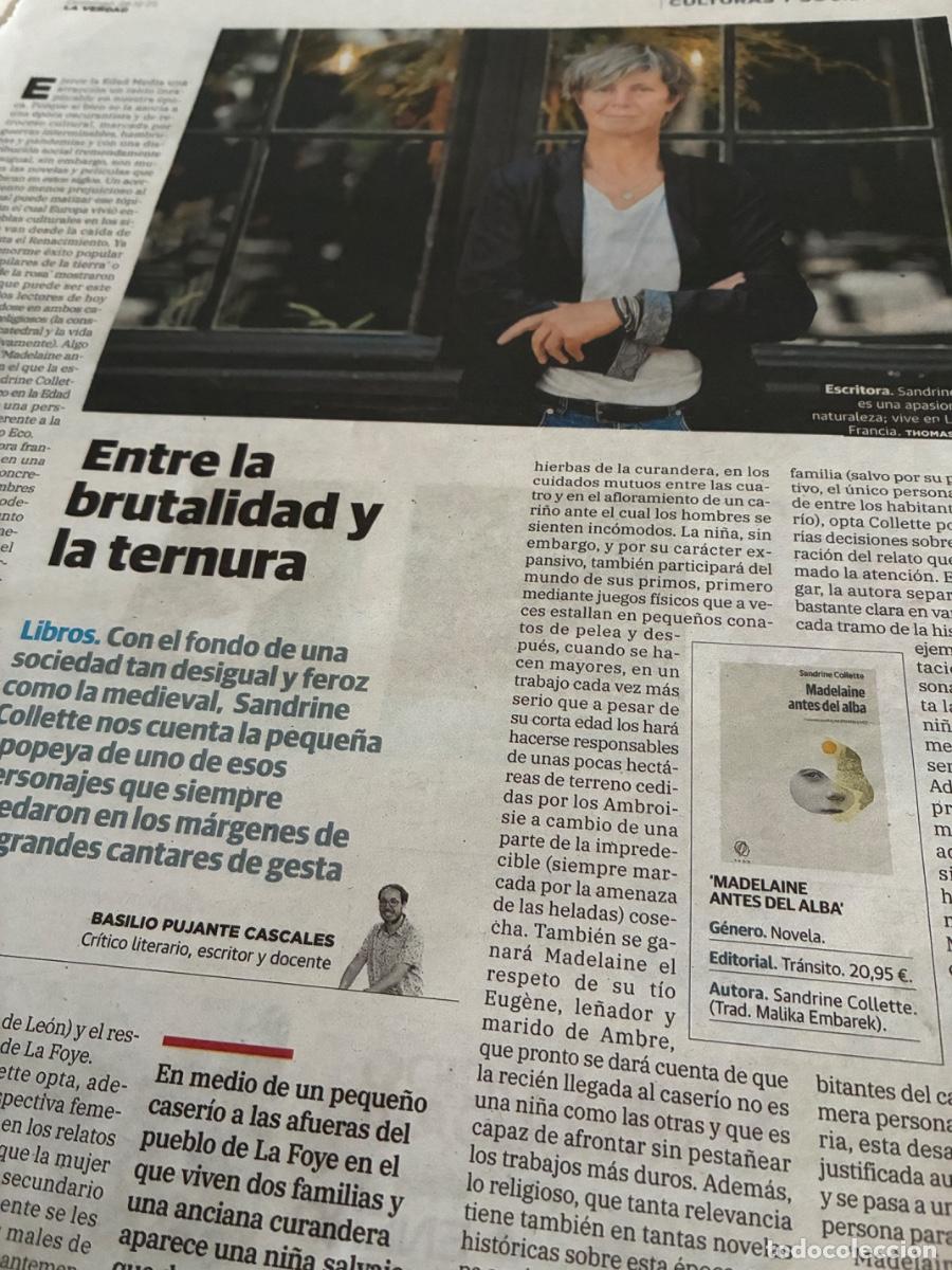 Coleccionismo de Revistas y Peri&oacute;dicos: Art&iacute;culo sobre SANDRINE COLLETE. MADELAINE ANTES DEL ALBA