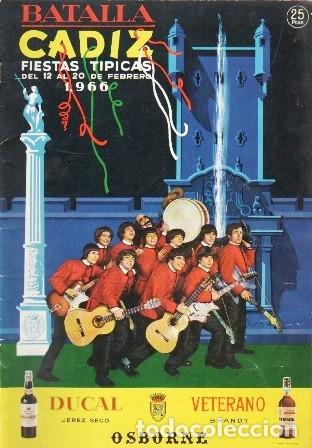 Coleccionismo de Revistas y Peri&oacute;dicos: REVISTA BATALLA CADIZ FIESTAS TIPICAS DEL 12 AL 20 DE FEBRERO DE 1966 - A-C-2205