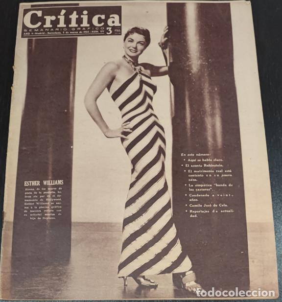 Coleccionismo de Revistas y Peri&oacute;dicos: REVISTA CRITICA 1955, MARILYN MONROE PELICULA DE SU VIDA, CAMILO JOSE CELA, GRIPE DE ANIMALES, SOLIT