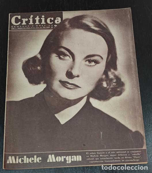 Coleccionismo de Revistas y Peri&oacute;dicos: REVISTA CRITICA 1955, SARITA MONTIEL, GRACE KELLY, RITA HAYWOORTH, ESPIAS, VIRGINIA DE MATOS, MICHEL