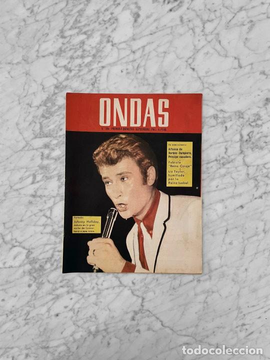Coleccionismo de revistas y peri&oacute;dicos: ONDAS - 1963 - JOHNNY HALLYDAY, OPERACION PLUS ULTRA, ELIZABETH TAYLOR, MARIA CALLAS, FABIOLA