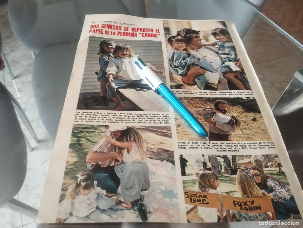 Coleccionismo de Revistas y Peri&oacute;dicos: LA CASA DE LA PRADERA MICHAEL LANDON LAS GEMELAS PAPEL DE CARRIE RECORTE REVISTA 1975