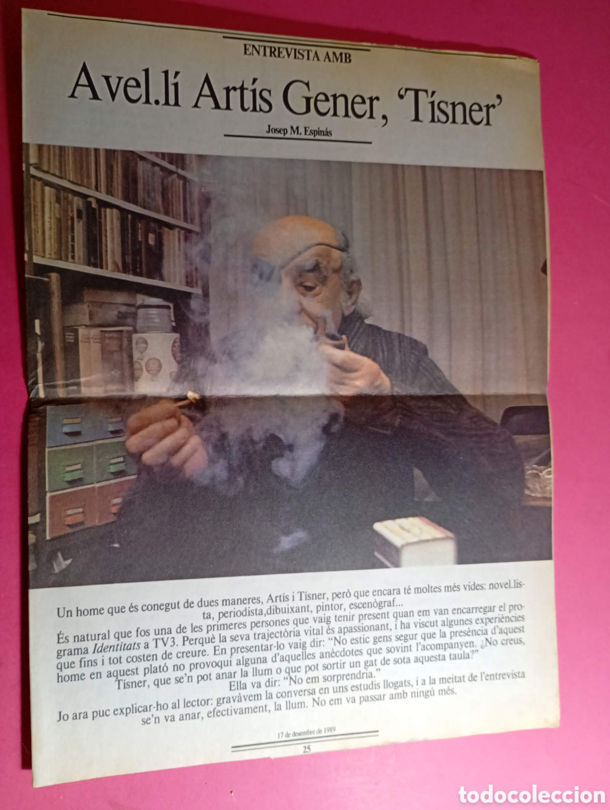 Coleccionismo de revistas y peri&oacute;dicos: ''AVUI'' ENTREVISTA COMPLERTA D&acute;EN ESPINAS A TISNER I P&Agrave;GS. 36 A 38 D&acute;AVUI A LA MORT D&acute;EN TISNER