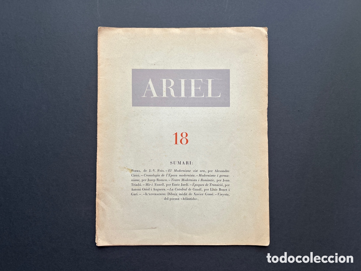 Colecionismo de Revistas e Jornais: ARIEL: Revista de les arts , N&uacute;mero 18 - Alexandre Cirici &ndash; 1948