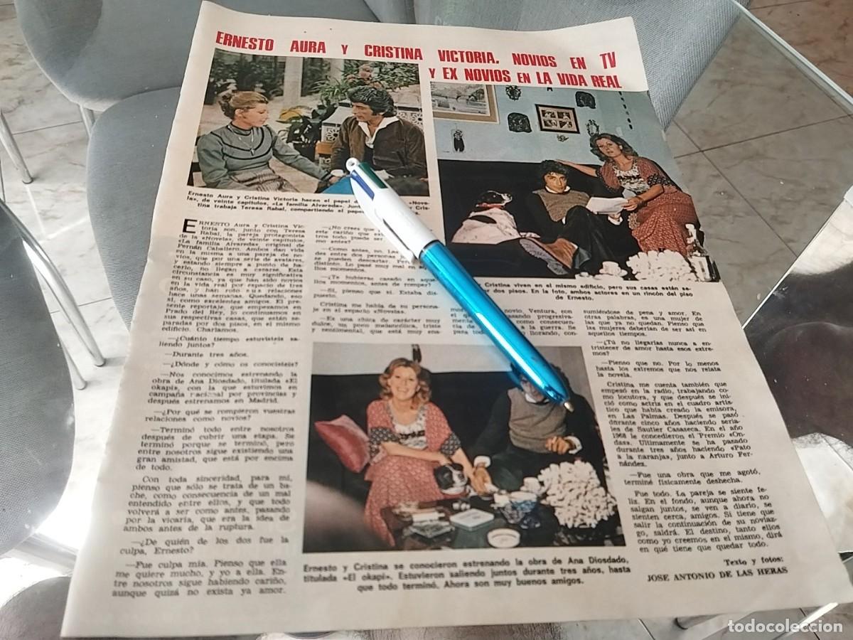 Coleccionismo de Revistas y Peri&oacute;dicos: ERNESTO AURA Y CRISTINA VICTORIA RECORTE REVISTA 1975
