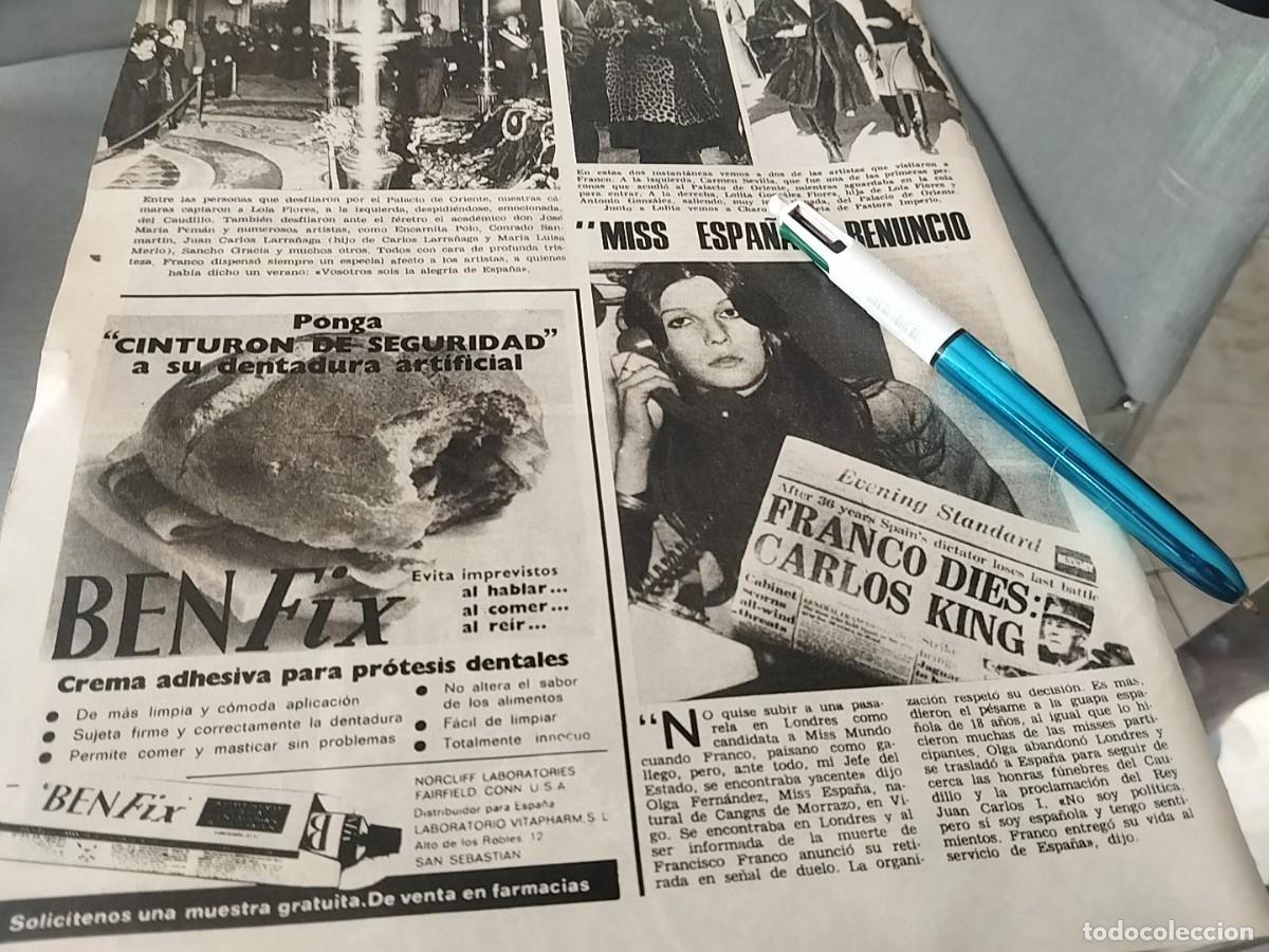 Coleccionismo de Revistas y Peri&oacute;dicos: MISS ESPA&Ntilde;A OLGA FERN&Aacute;NDEZ RENUNCIO A MISS MUNDO RECORTE REVISTA 1975