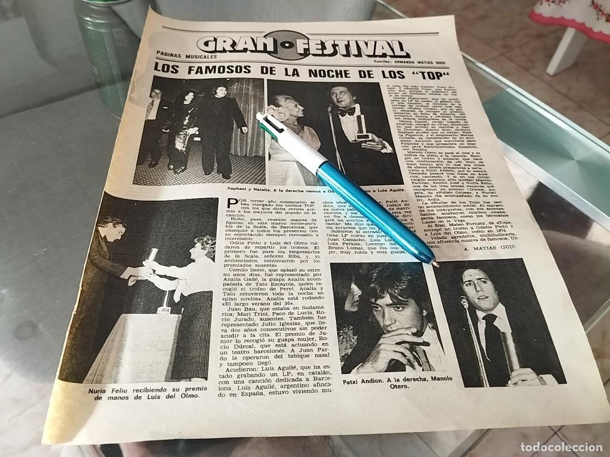 Coleccionismo de Revistas y Peri&oacute;dicos: RAPHAEL Y NATALIA, LUIS AGUILE Y ODETTE, MANOLO OTERO Y PATXI, NURIA FELIU RECORTE REVISTA 1975