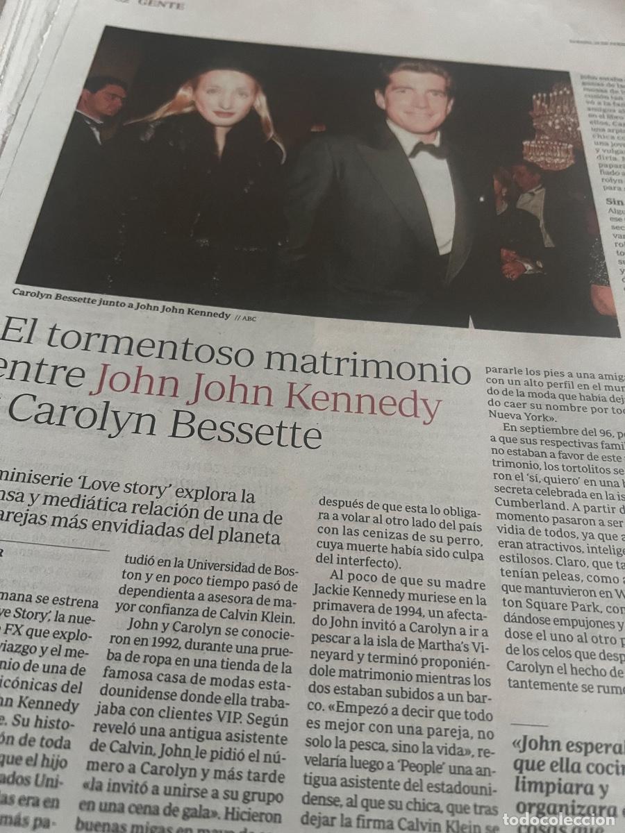 Coleccionismo de Revistas y Peri&oacute;dicos: Art&iacute;culo sobre JOHN JOHN KENNEDY y CAROLYN BESSETTE. Serie LOVE STORY