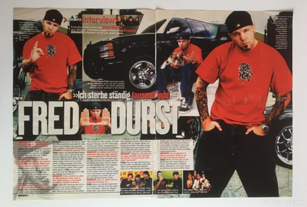 Coleccionismo de Revistas y Peri&oacute;dicos: Fred Durst Limp Bizkit Vintage Magazine Article Double-Page Clipping &ndash; Bravo Magazine Germany Music