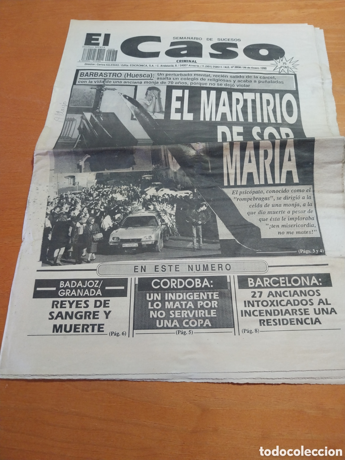 Collection Magazines and Newspapers: EL CASO 1990 BARBASTRO CILLEROS CACERES. BARRIO DE SAN BLAS DELINCUENCIA. EUTANASIA MISSOURI