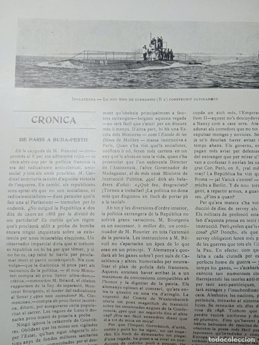 Collezionismo di Riviste e Giornali: REVISTA 1906 SUBMARINO PALAU DE LA MUSICA EN CONSTRUCCI&Oacute; BOGATELL LA LLACUNA PEKIN CARRERA DE MOTOS
