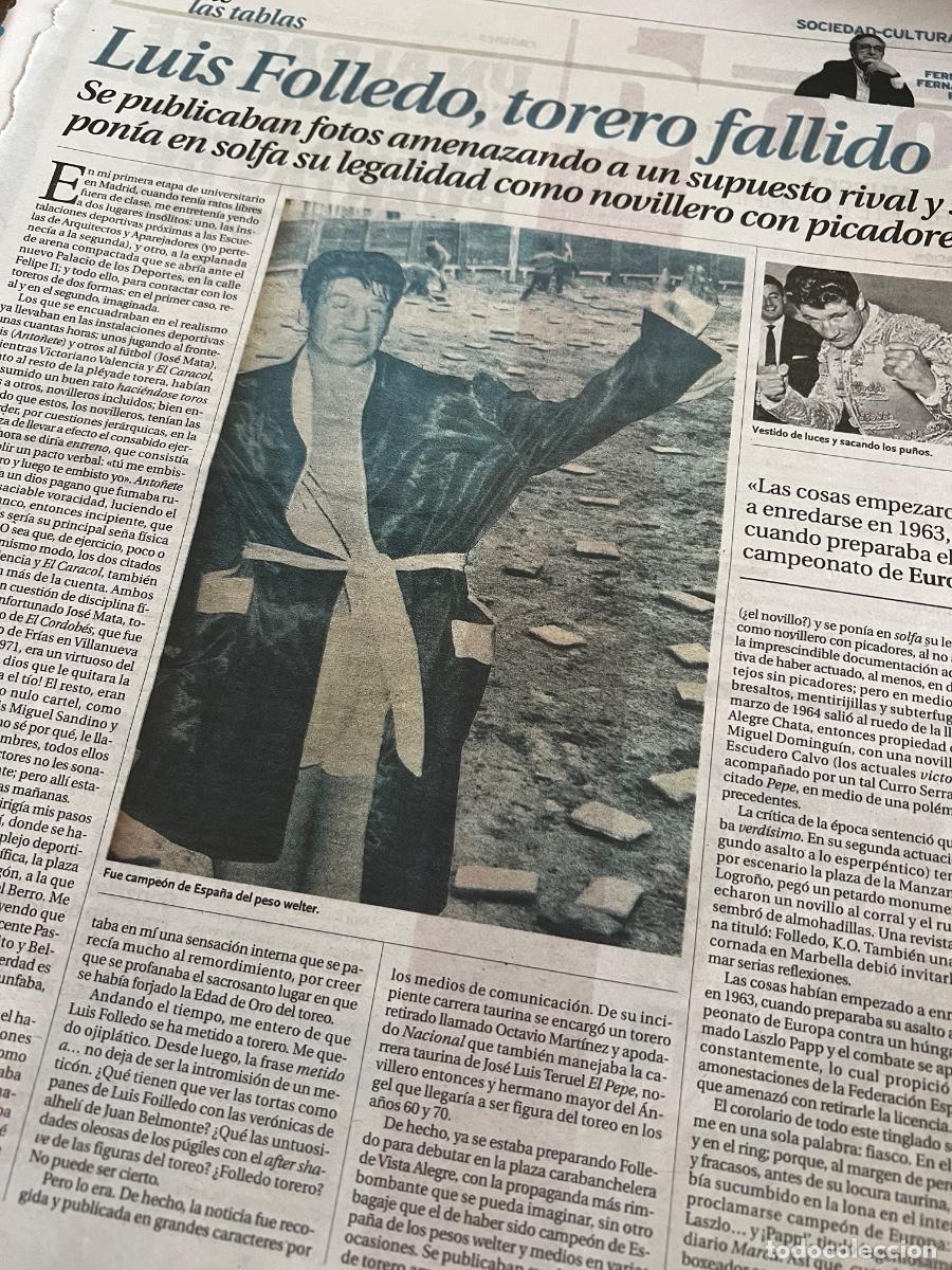 Colecionismo de Revistas e Jornais: LUIS FOLLEDO. BOXEO. TORERO. Art&iacute;culo de Fernando Fern&aacute;ndez Rom&aacute;n.