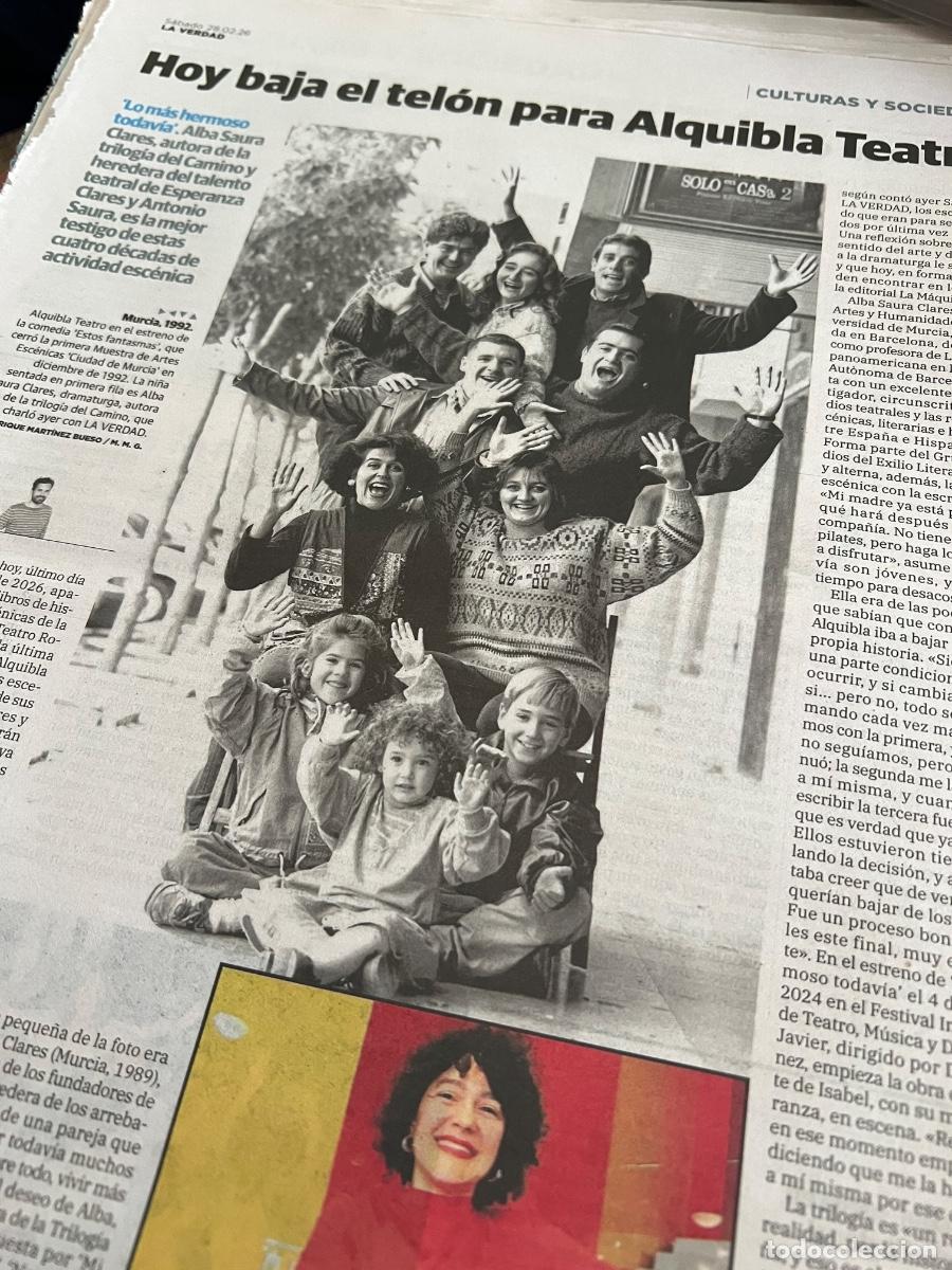 Colecionismo de Revistas e Jornais: ALQUIBLA TEATRO. ALBA SAURA CLARES. TEATRO MURCIANO. ESPERANZA CLARES Y ANTONIO SAURA.
