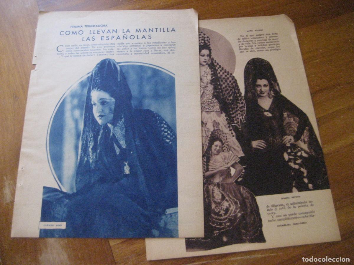 Coleccionismo de Revistas y Peri&oacute;dicos: reportaje . como llevan la mantilla las Espa&ntilde;olas . 2 hoja revista a&ntilde;os 20