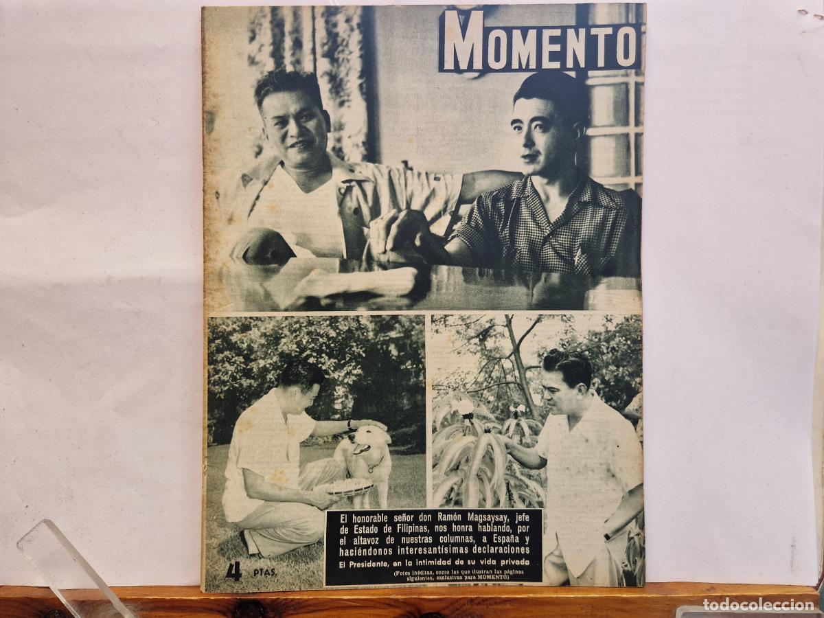 Collectionnisme de Revues et Journaux: REVISTA. MOMENTO. EL HONORABLE SE&Ntilde;OR DON RAMON MAGSAYSAY. 13 MAYO 1954