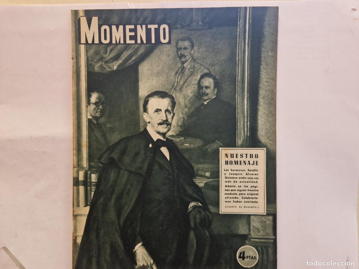 Collectionnisme de Revues et Journaux: REVISTA. MOMENTO. NUESTRO HOMENAJE. LOS HERMANOS SERAFIN, Y JOAQUIN ALVAREZ. 6 MAYO 1954