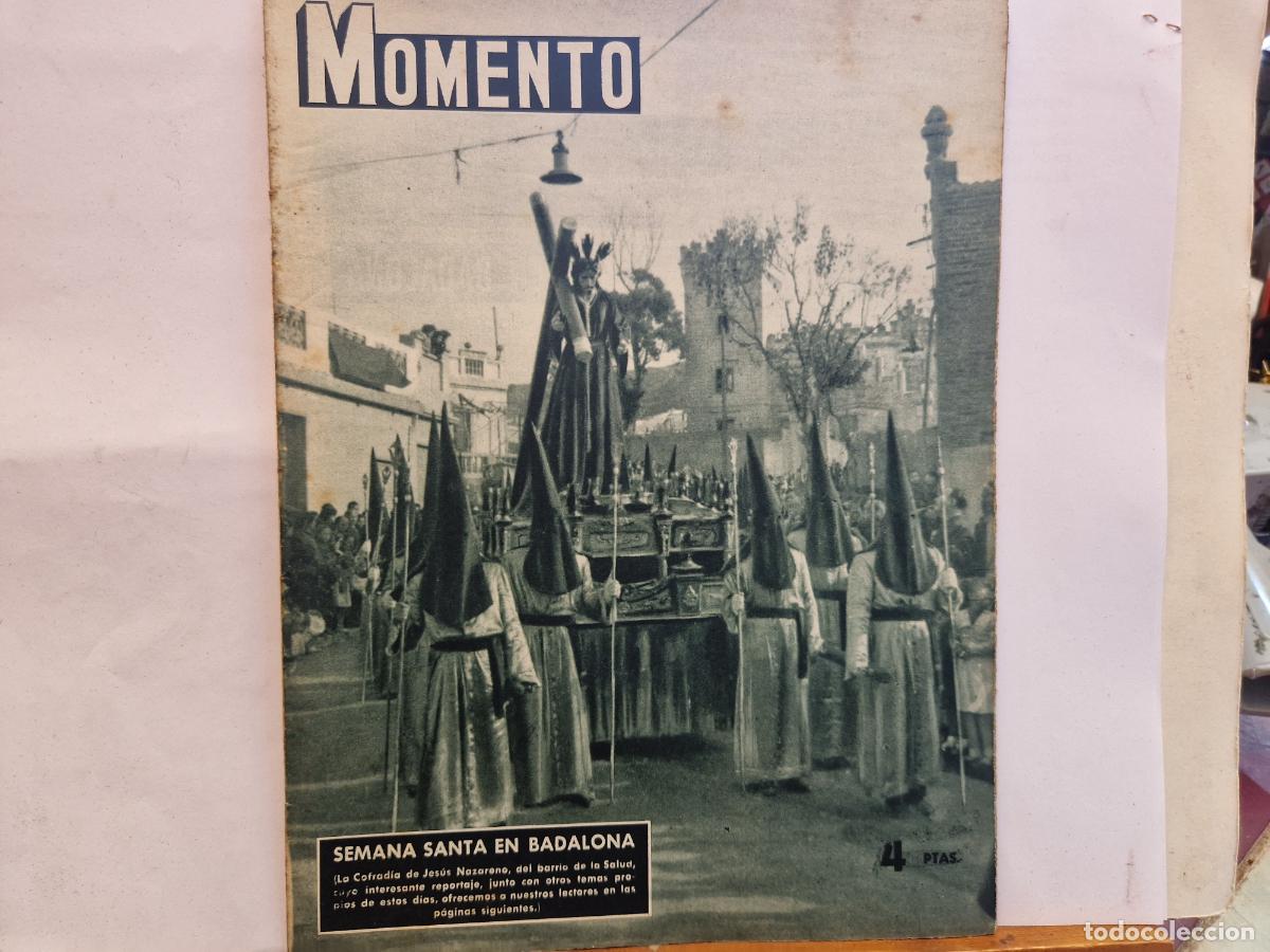 Collectionnisme de Revues et Journaux: REVISTA. MOMENTO. SEMANA SANTA EN BADALONA. 15 DE ABRIL 1954