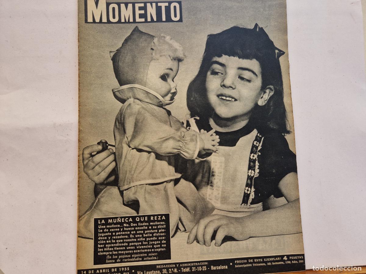 Coleccionismo de Revistas y Peri&oacute;dicos: REVISTA. MOMENTO. LA MU&Ntilde;ECA QUE REZA. 14 DE ABRIL DE 1955
