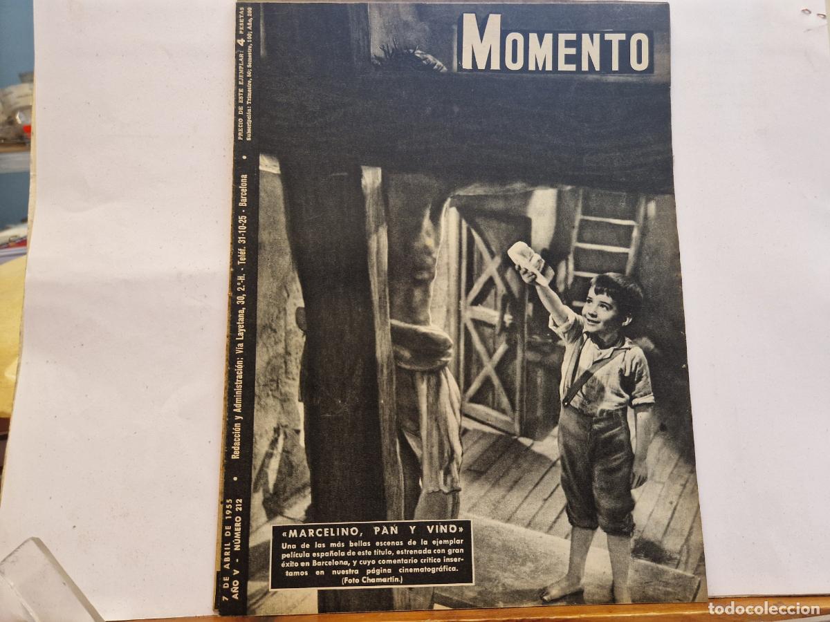 Coleccionismo de Revistas y Peri&oacute;dicos: REVISTA. MOMENTO. MARCELINO PAN Y VINO. 7 DE ABRIL DE 1955