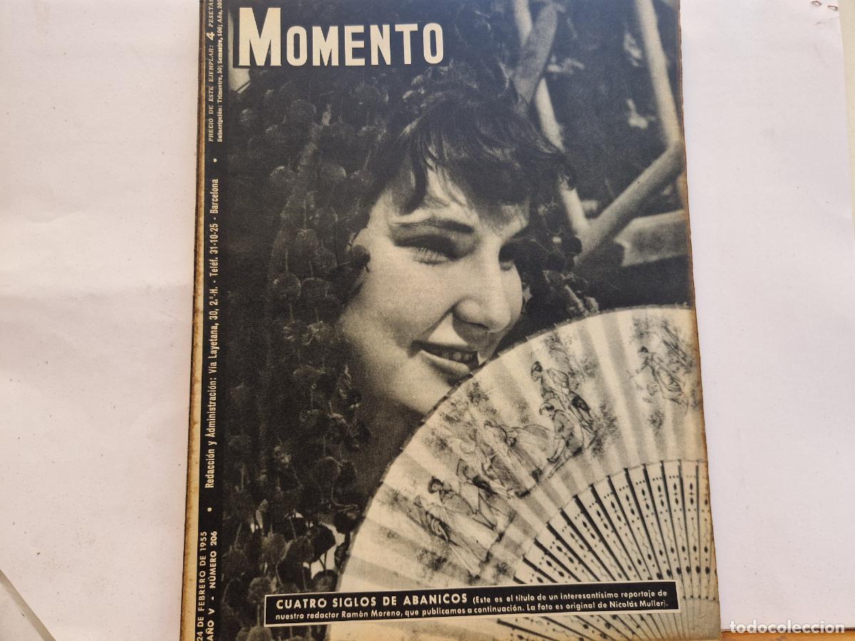 Coleccionismo de Revistas y Peri&oacute;dicos: REVISTA. MOMENTO. CUATRO SIGLOS DE ABANICOS. 24 DE FEBRERO 1955