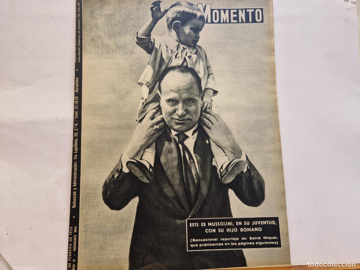 Coleccionismo de revistas y peri&oacute;dicos: REVISTA. MOMENTO. ESTE ES MUSSOLINI EN SU JUVENTUD. 10 DE FEBRERO 1955