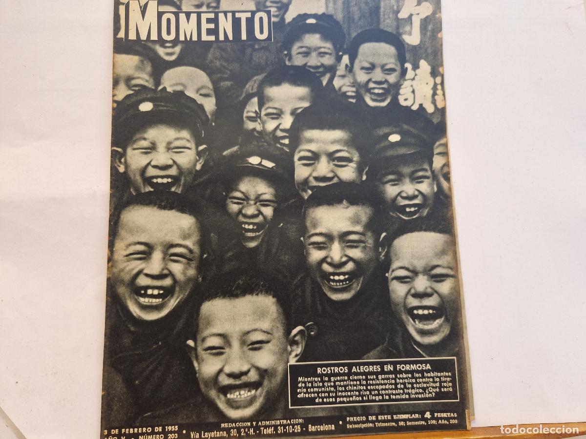 Coleccionismo de revistas y peri&oacute;dicos: REVISTA. MOMENTO. ROSTROS ALEGRES EN FORMAOSA.. 3 DE FEBRERO 1955