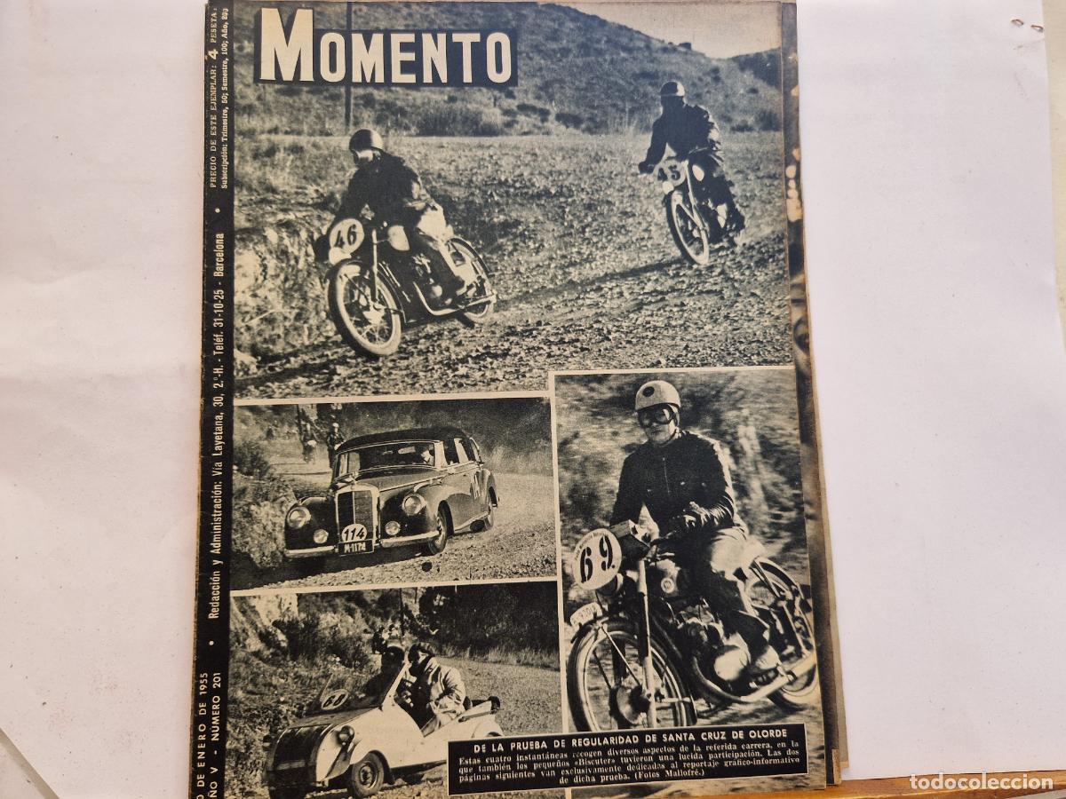 Coleccionismo de revistas y peri&oacute;dicos: REVISTA. MOMENTO. DE LA PRUEBA DE REGULARIDAD DE SANTA CRUZ DE OLORDE. 20 DE ENERO 1955