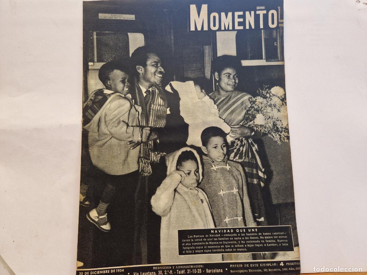 Coleccionismo de revistas y peri&oacute;dicos: REVISTA. MOMENTO. NAVIDAD QUE UNE. 30 DE DICIEMBRE 1954