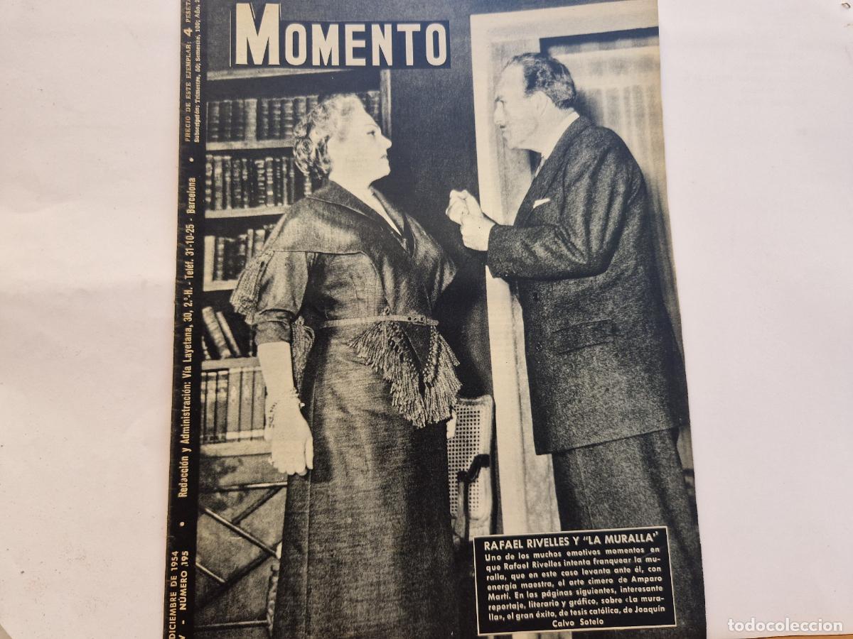 Coleccionismo de revistas y peri&oacute;dicos: REVISTA. MOMENTO. RAFAEL RIVELLES Y LA MURALLA. 9 DE DICIEMBRE 1954