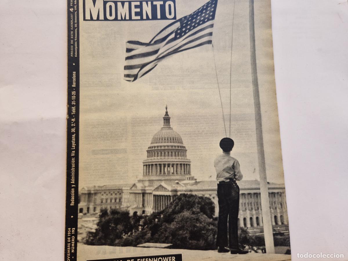 Coleccionismo de revistas y peri&oacute;dicos: REVISTA. MOMENTO. VICTORIA DE EISENHOWER. 18 DE NOVIEMBRE 1954