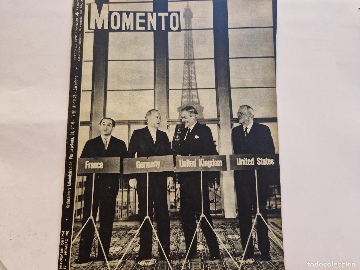 Coleccionismo de revistas y peri&oacute;dicos: REVISTA. MOMENTO. PUEBLO NORTE AMERICANO TIENE LA PALABRA. 4 DE NOVIEMBRE 1954
