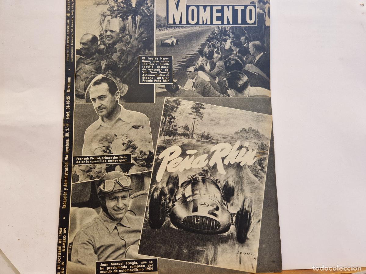 Coleccionismo de revistas y peri&oacute;dicos: REVISTA. MOMENTO. PE&Ntilde;A RHIN. 28 DE OCTUBRE 1954